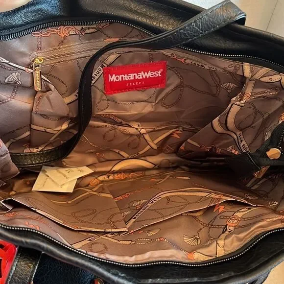 Montana West Black Stripe Women's Shoulder Bag - Picture 5 of 6